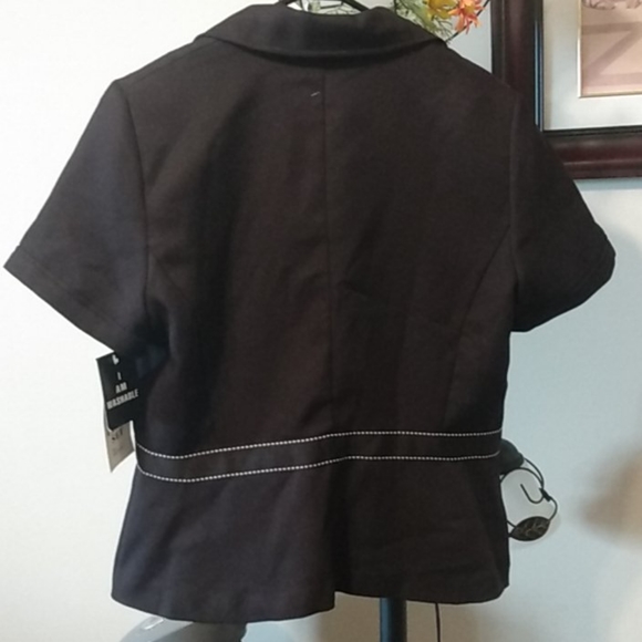 Studio I Size 10 Black Short Sleeve Blazer - Picture 2 of 9